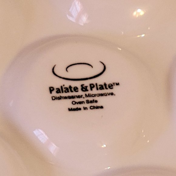 Palate & Plate White Ceramic Round Escargot / Mushroom Serving Dishes Plates - Picture 3 of 5